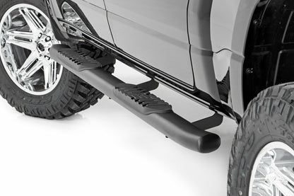 Fits Ram 1500 (19-25)/1500 TRX (21-24) Oval Nerf Step; Crew Cab; Black; 21004