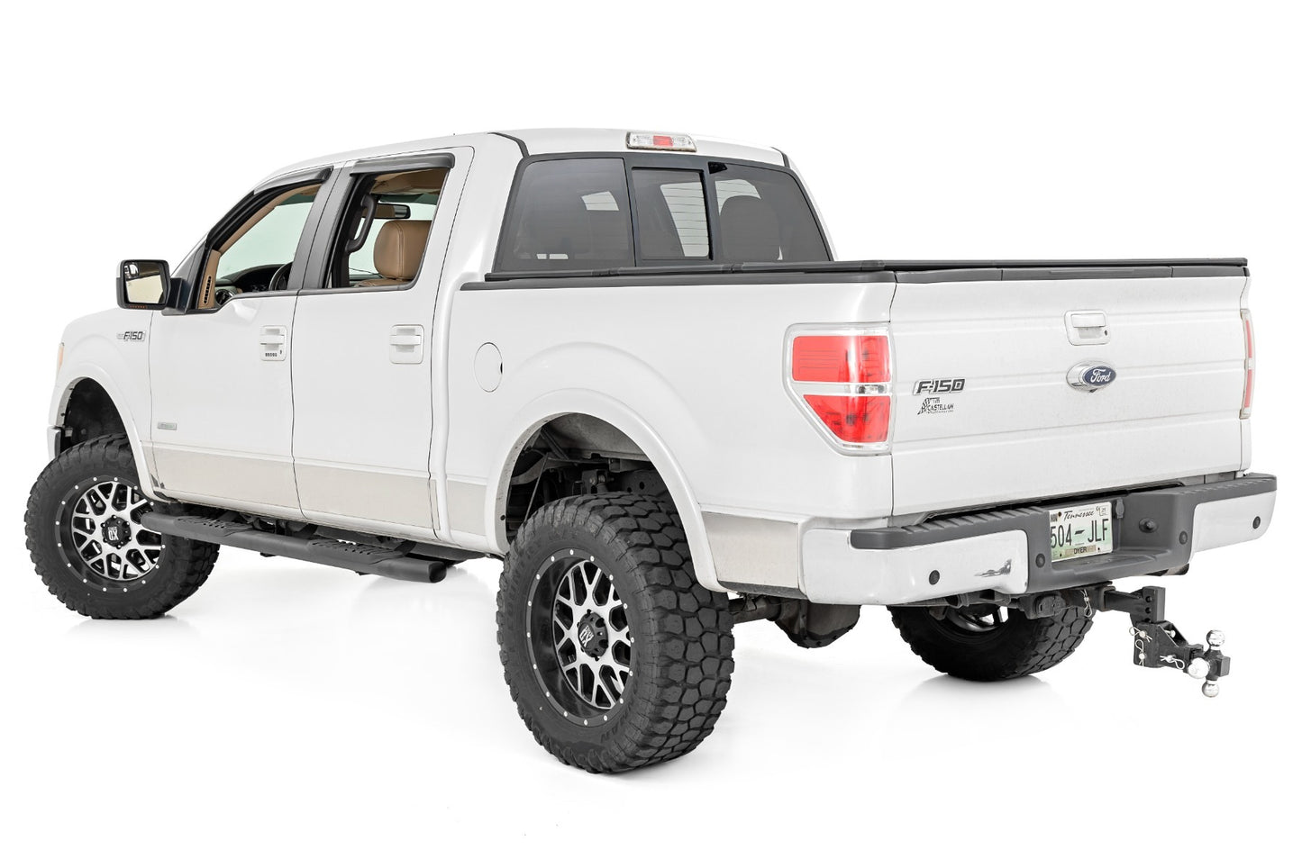Fits Ford F-150 2WD/4WD (2009-2014) Oval Nerf Step; Crew Cab; Black; 21007