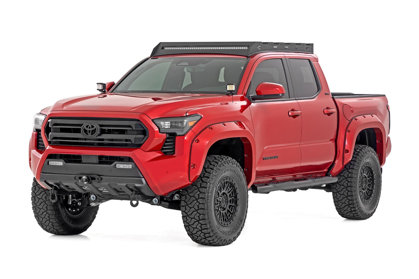 Fits Toyota Tacoma 2WD/4WD (2024) Oval Nerf Step; Double Cab; Black; 21017