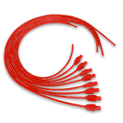 Spark Plug Wire Set Universal 8mm Silicone Spiro Pro 180? 350 ohm/ft Red 73255