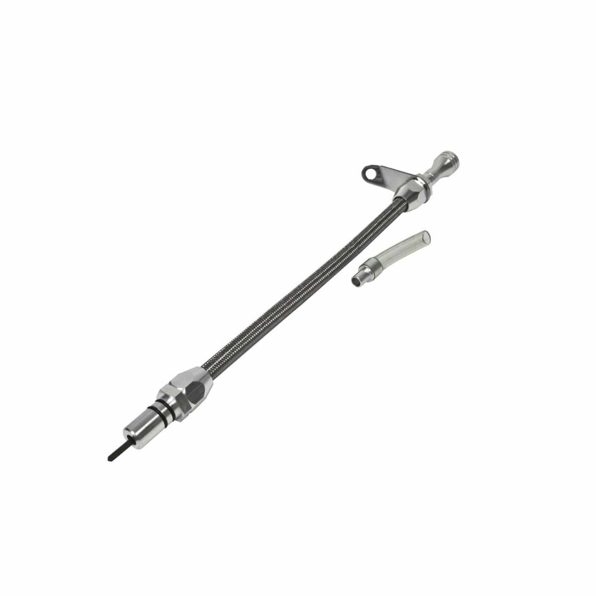 B&M Billet Aluminum/Stainless Steel Braided Dipstick - GM TH400 - 22166