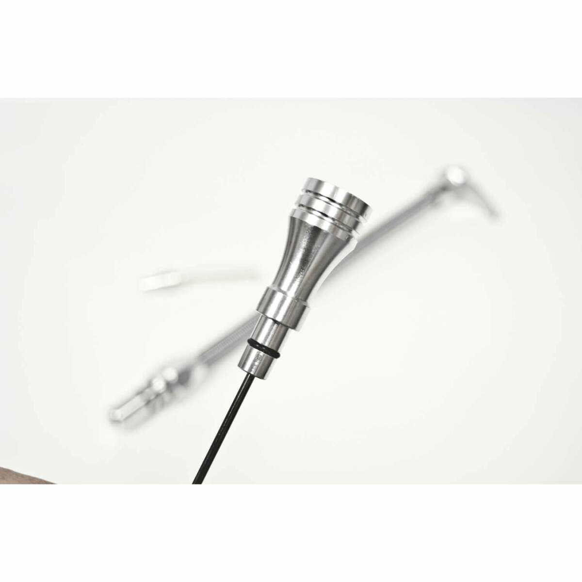 B&M Billet Aluminum/Stainless Steel Braided Dipstick - GM TH400 - 22166