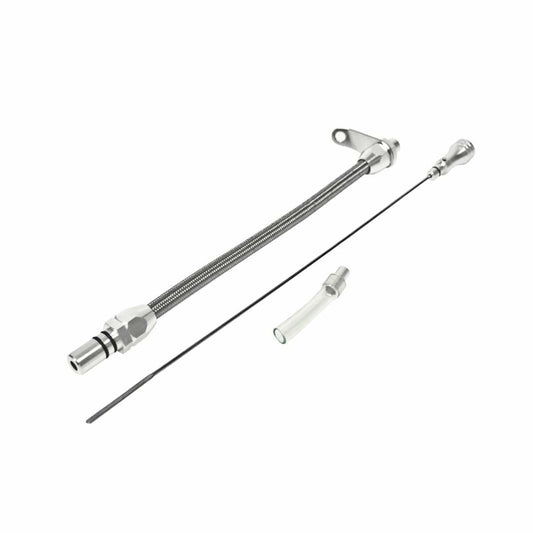 B&M Billet Aluminum/Stainless Steel Braided Dipstick - GM TH400 - 22166