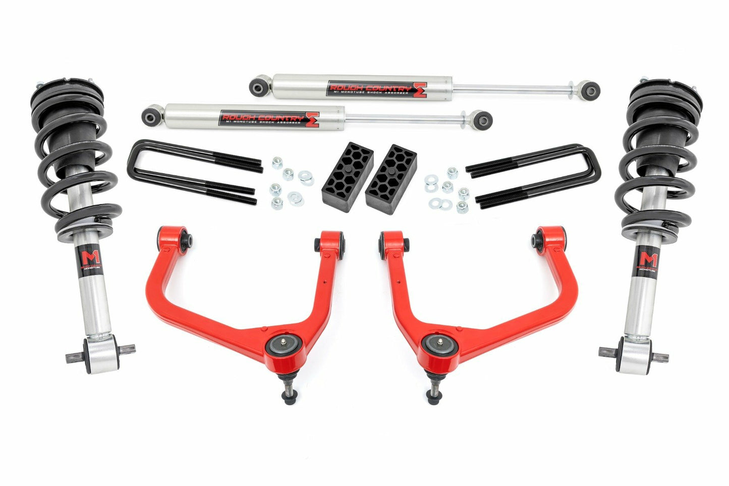 Fits GMC Sierra 1500 2&4WD (2019-2024) 3.5" Lift Kit; M1 Struts/M1; 22640RED