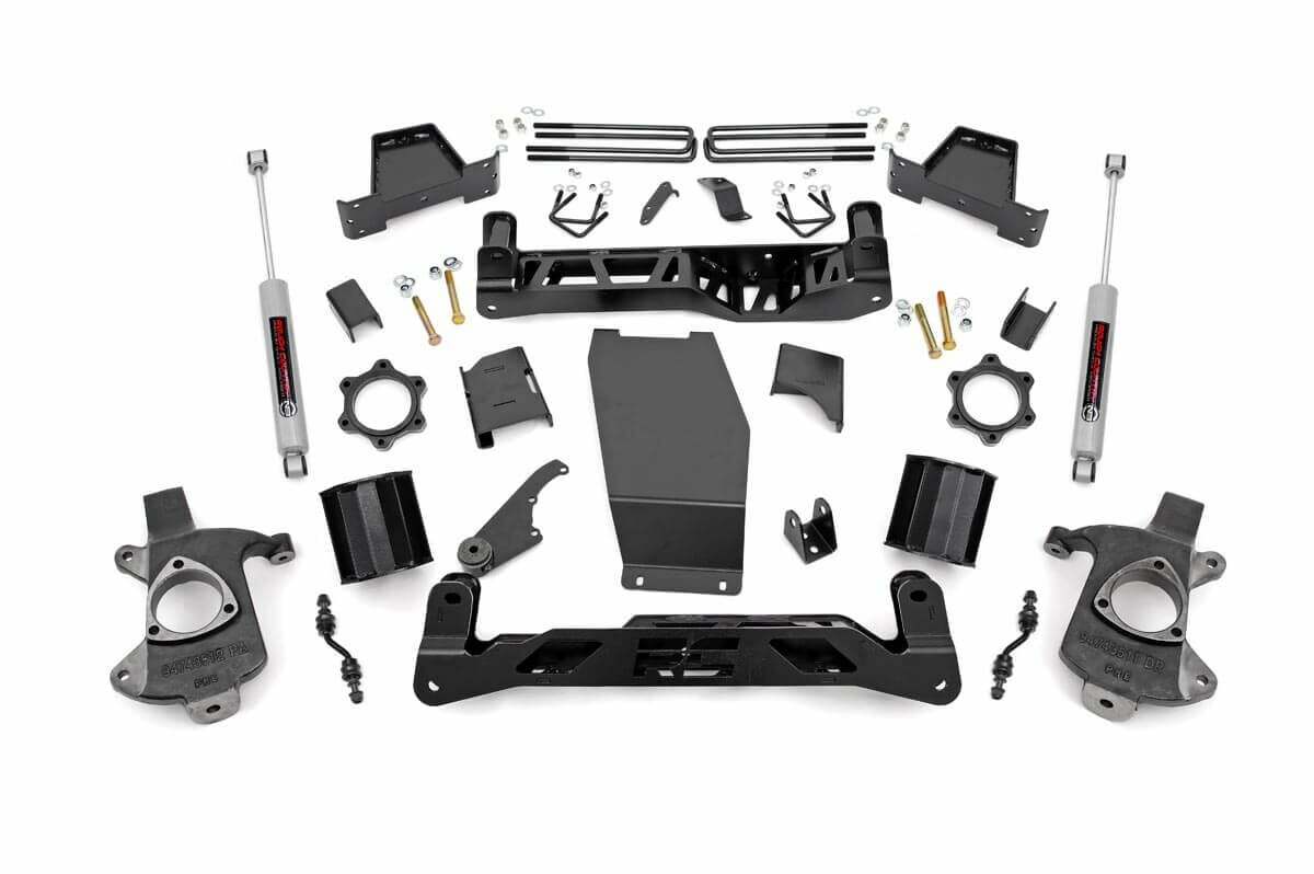 Fits Chevy/GMC 1500 (14-18 & Classic) 6 Inch Lift Kit; Alum/Stamp Steel; 22731