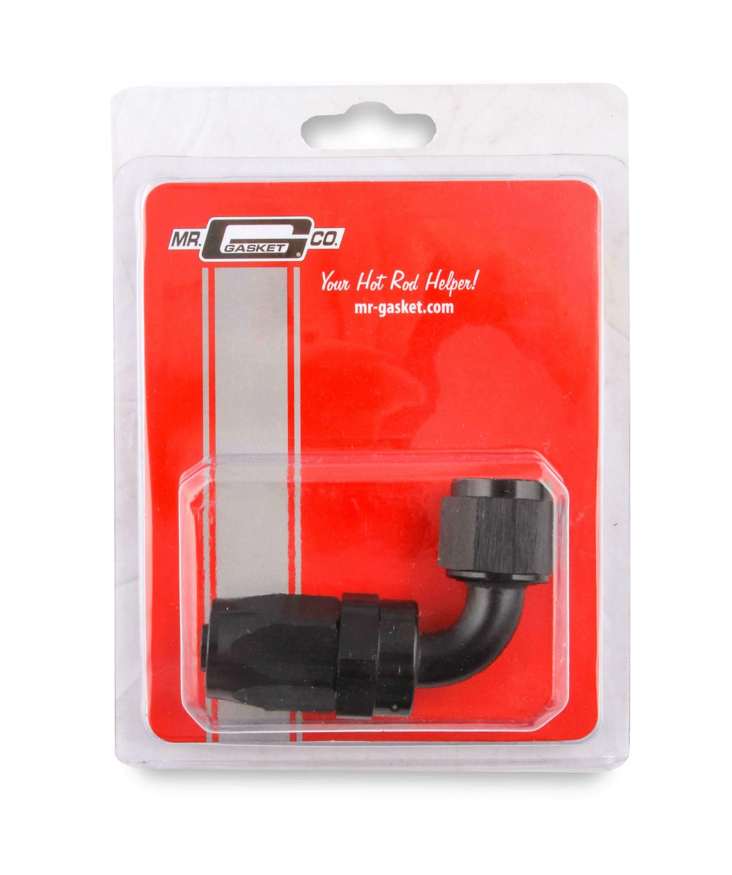 Mr. Gasket -8 AN 90 Degree Swivel Hose End - Black - 229008-BL