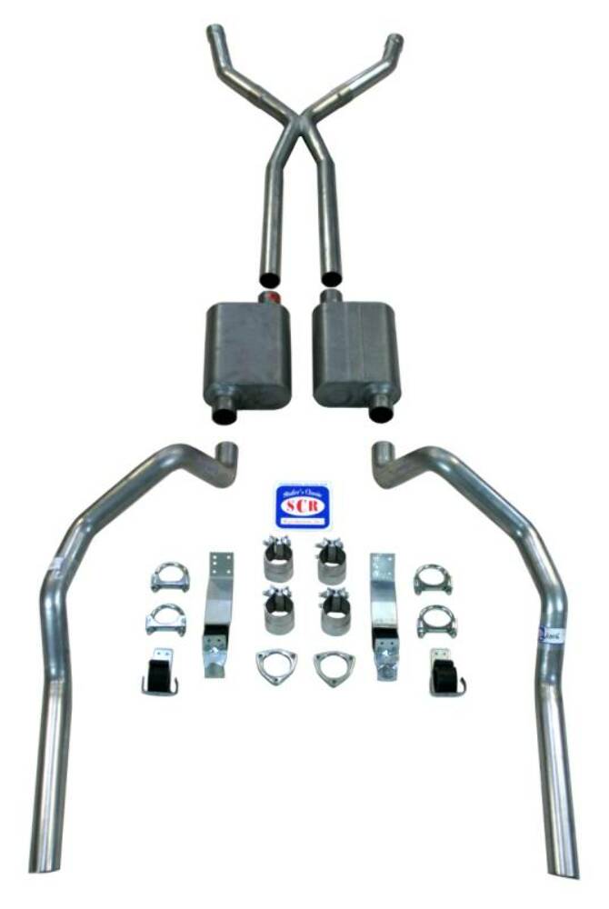 Fits 1967 - 1969 Camaro X Style 2-1/2" Exhaust System with Small Block Long Style Headers 23013