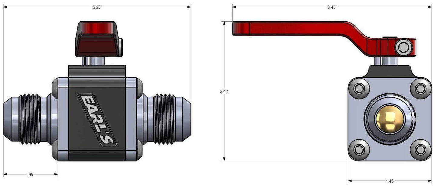 Earls UltraPro Ball Valve -10 AN Male to Male - 230510ERL
