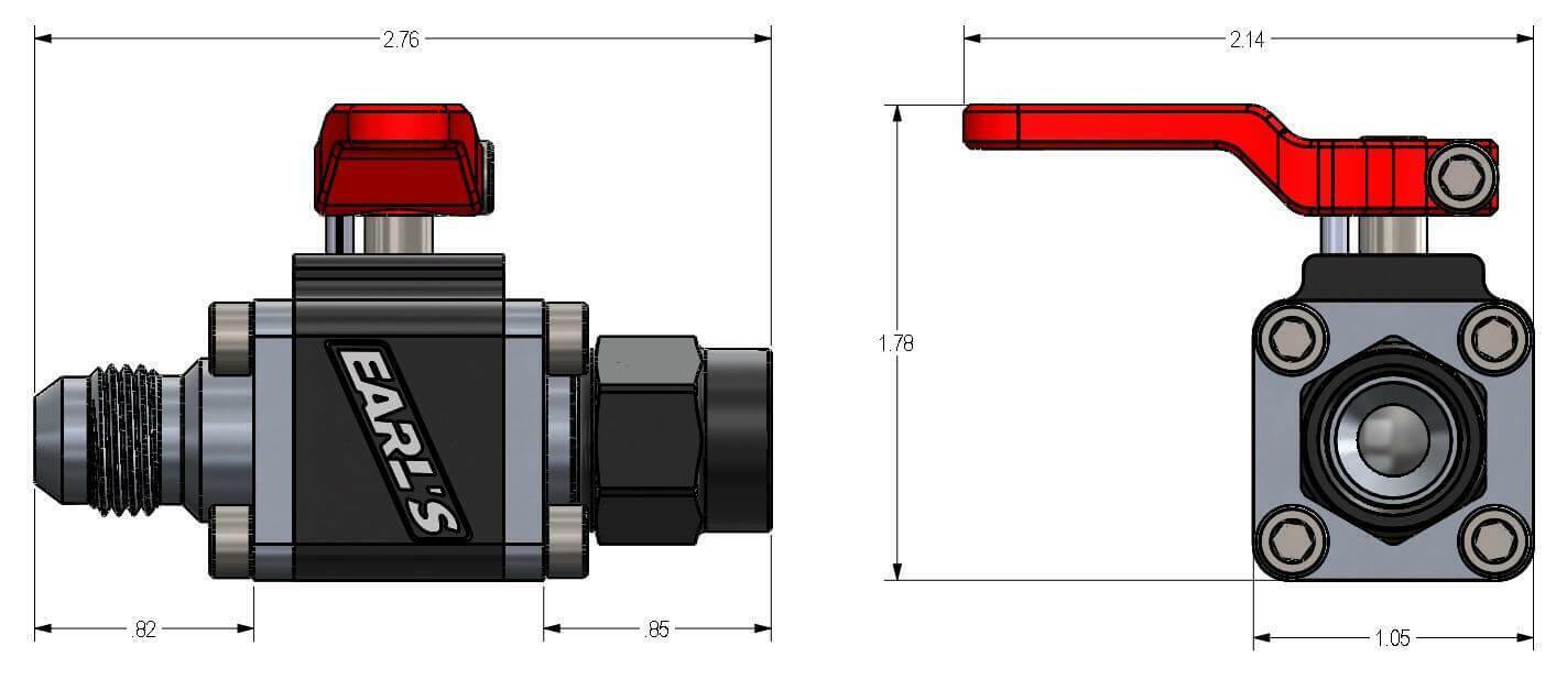 Earls UltraPro Ball Valve -6 AN Male to Female - 230706ERL