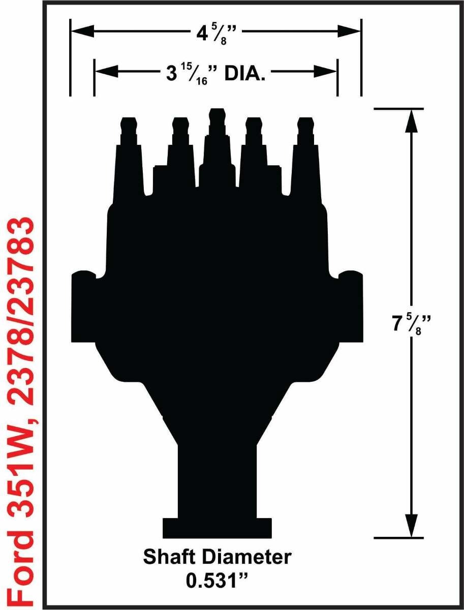 MSD Black, Ford 351W Dual Sync Distributor - 23783