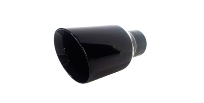 2.25" IDX4"X8" Double Wall Slant Cut Stainless Gloss Black Exhaust Tip 2408BK