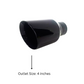 2.25" IDX4"X8" Double Wall Slant Cut Stainless Gloss Black Exhaust Tip 2408BK