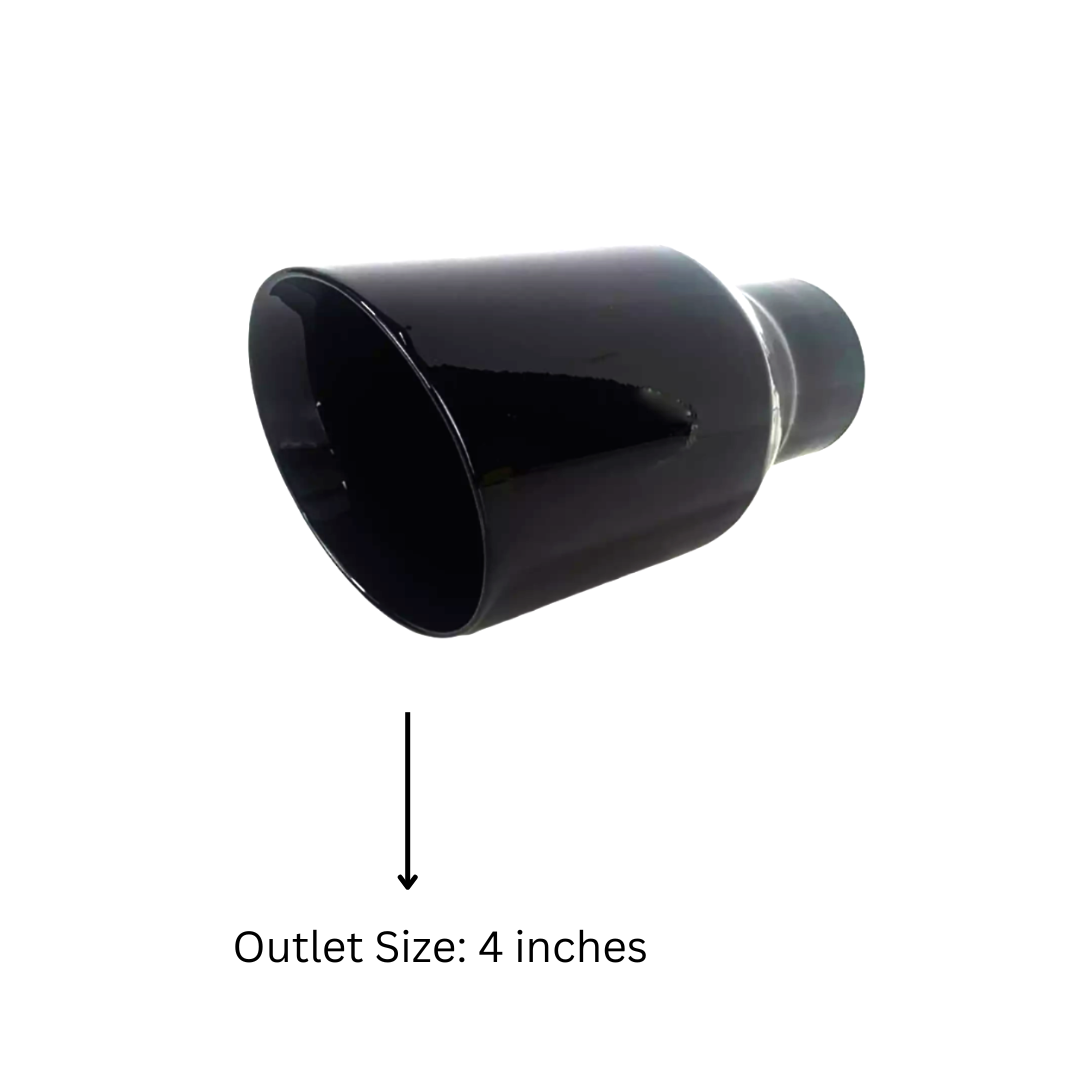 2.25" IDX4"X8" Double Wall Slant Cut Stainless Gloss Black Exhaust Tip 2408BK