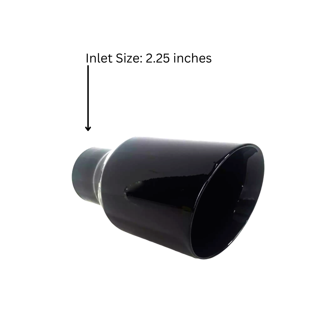 2.25" IDX4"X8" Double Wall Slant Cut Stainless Gloss Black Exhaust Tip 2408BK