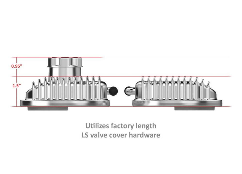 Vintage Series Finned LS Valve Covers, Standard Height - Polished - 241-131