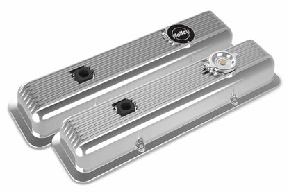 Muscle Series Valve Covers for Small Block Chevy Engines Polished Finish 241-137