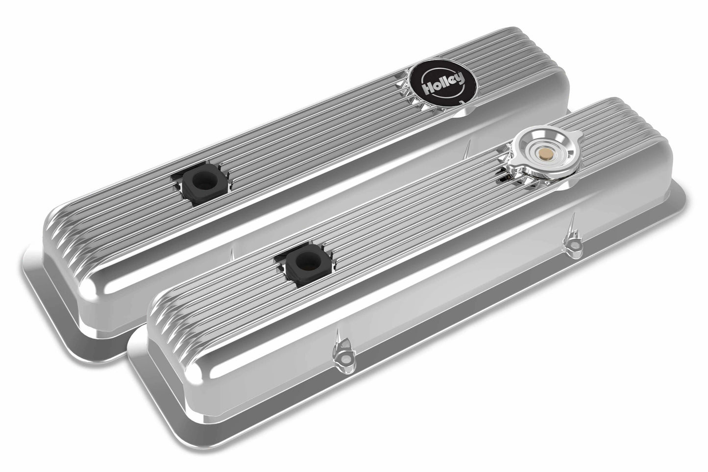 Muscle Series Valve Covers for Small Block Chevy Engines Polished Finish 241-137