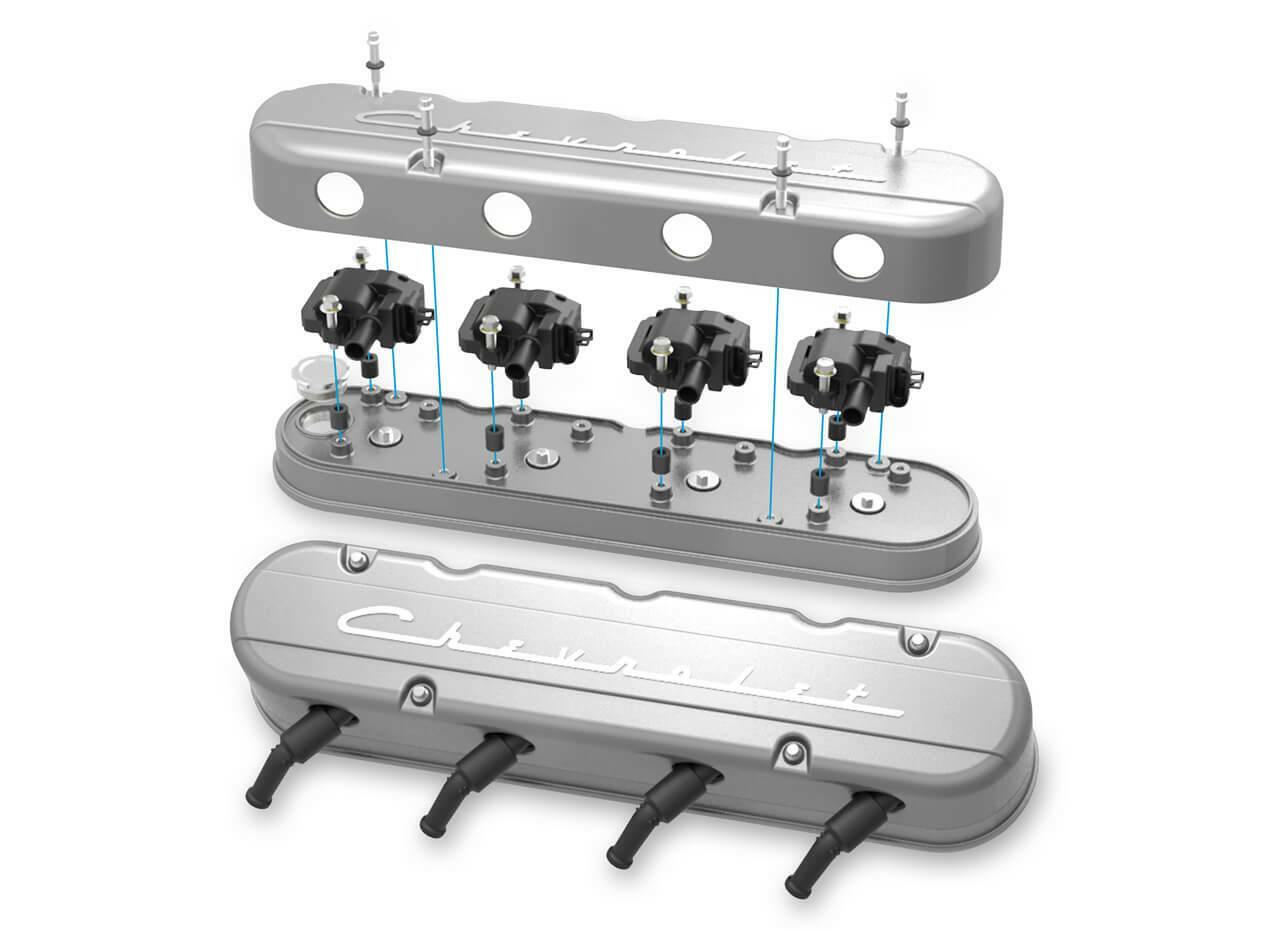2-Pc LS Chevrolet Script Valve Covers - Natural Finish - 241-175