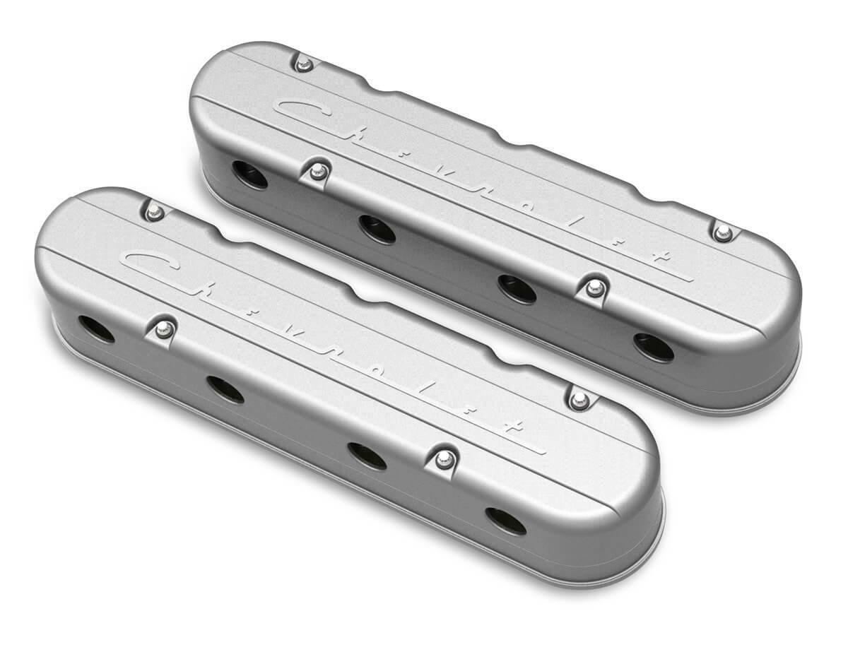 2-Pc LS Chevrolet Script Valve Covers - Natural Finish - 241-175