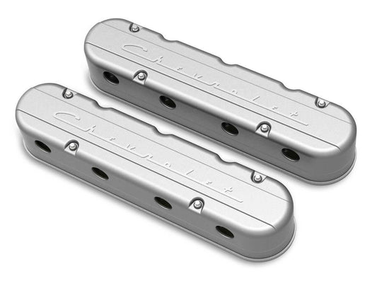 2-Pc LS Chevrolet Script Valve Covers - Natural Finish - 241-175