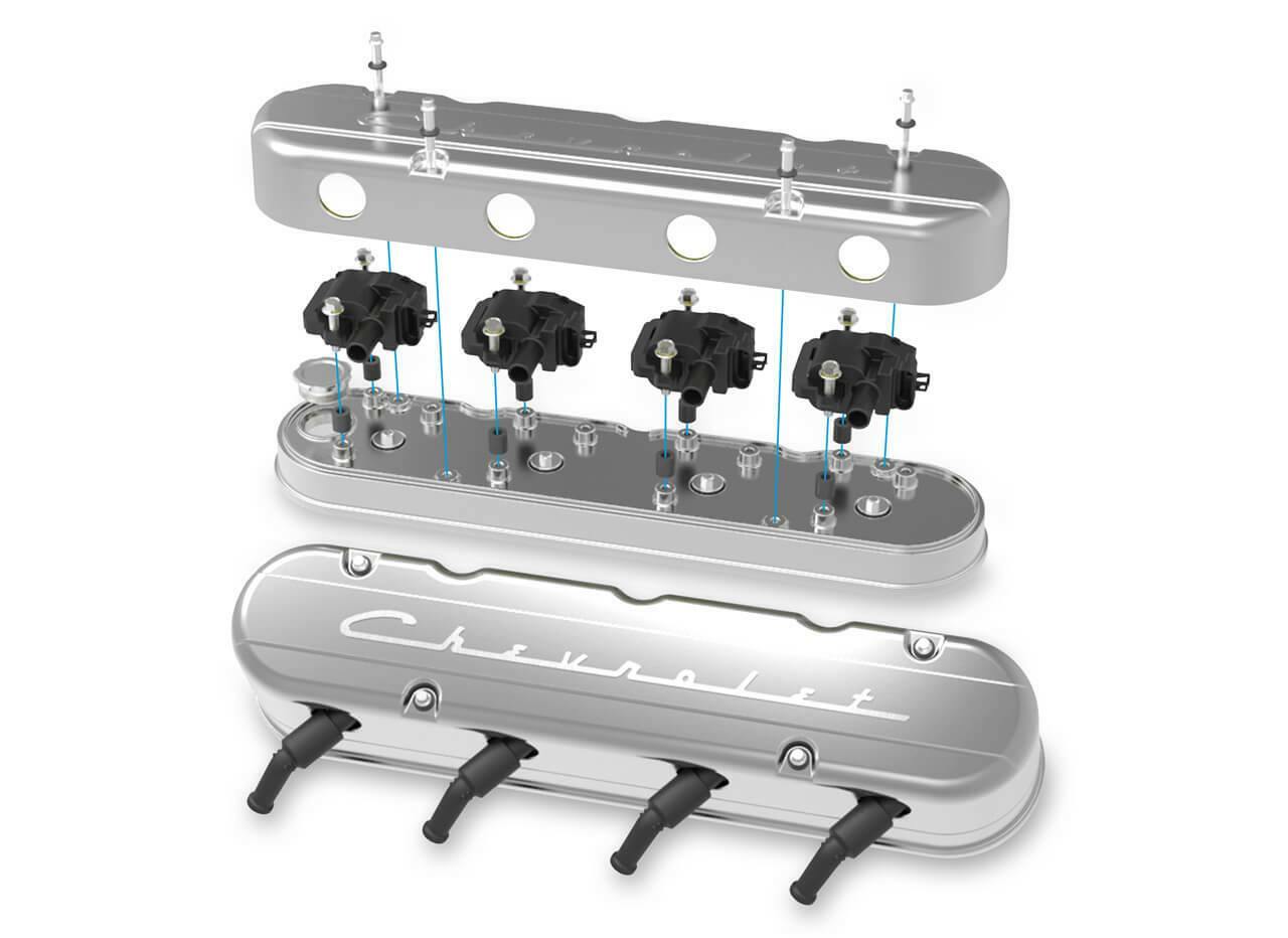 2-Pc LS Chevrolet Script Valve Covers - Polished Finish - 241-176