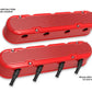 2-Pc LS Finned Valve Covers - Gloss Red Finish with Machined Fins - 241-184