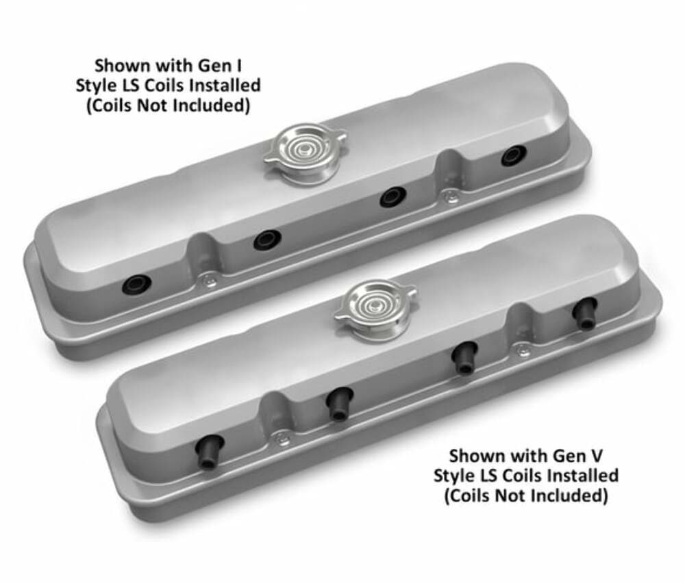 2-Pc LS Pontiac Style Valve Covers - Natural Finish - 241-190