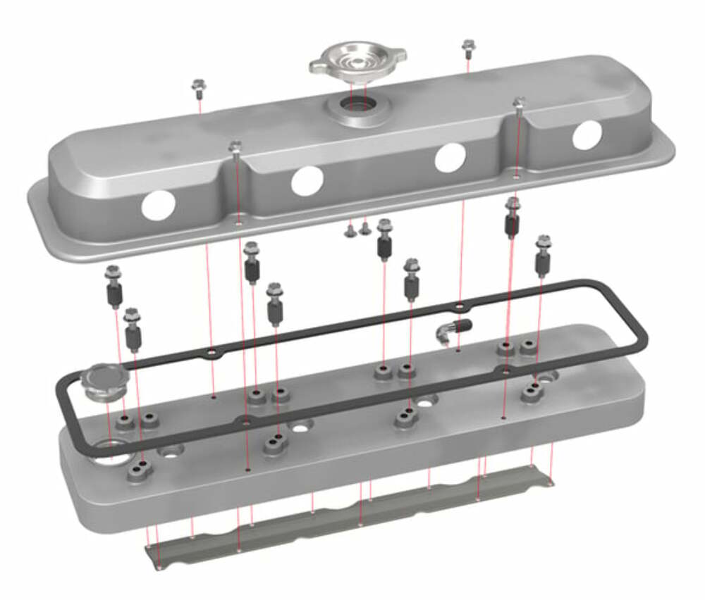 2-Pc LS Pontiac Style Valve Covers - Natural Finish - 241-190