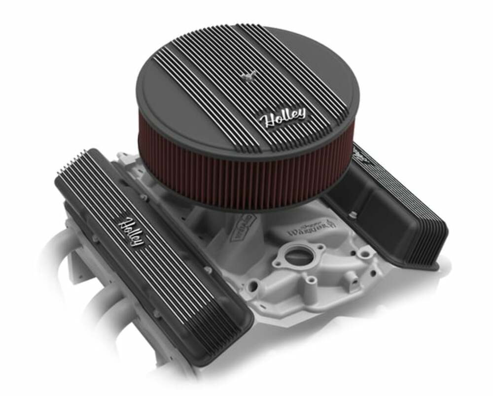 SBC Vintage Series Finned Valve Covers - Satin Black Machined Finish - 241-245