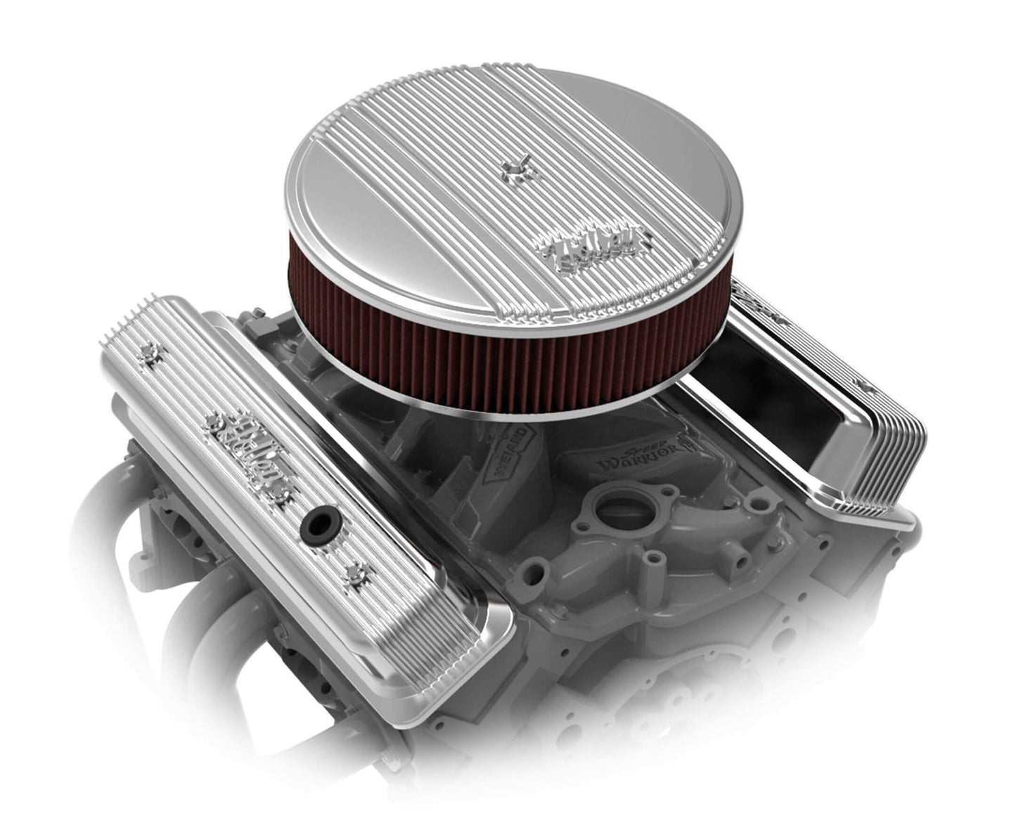Holley Finned Valve Covers for Small Block Chevy Engines - Polished - 241-248