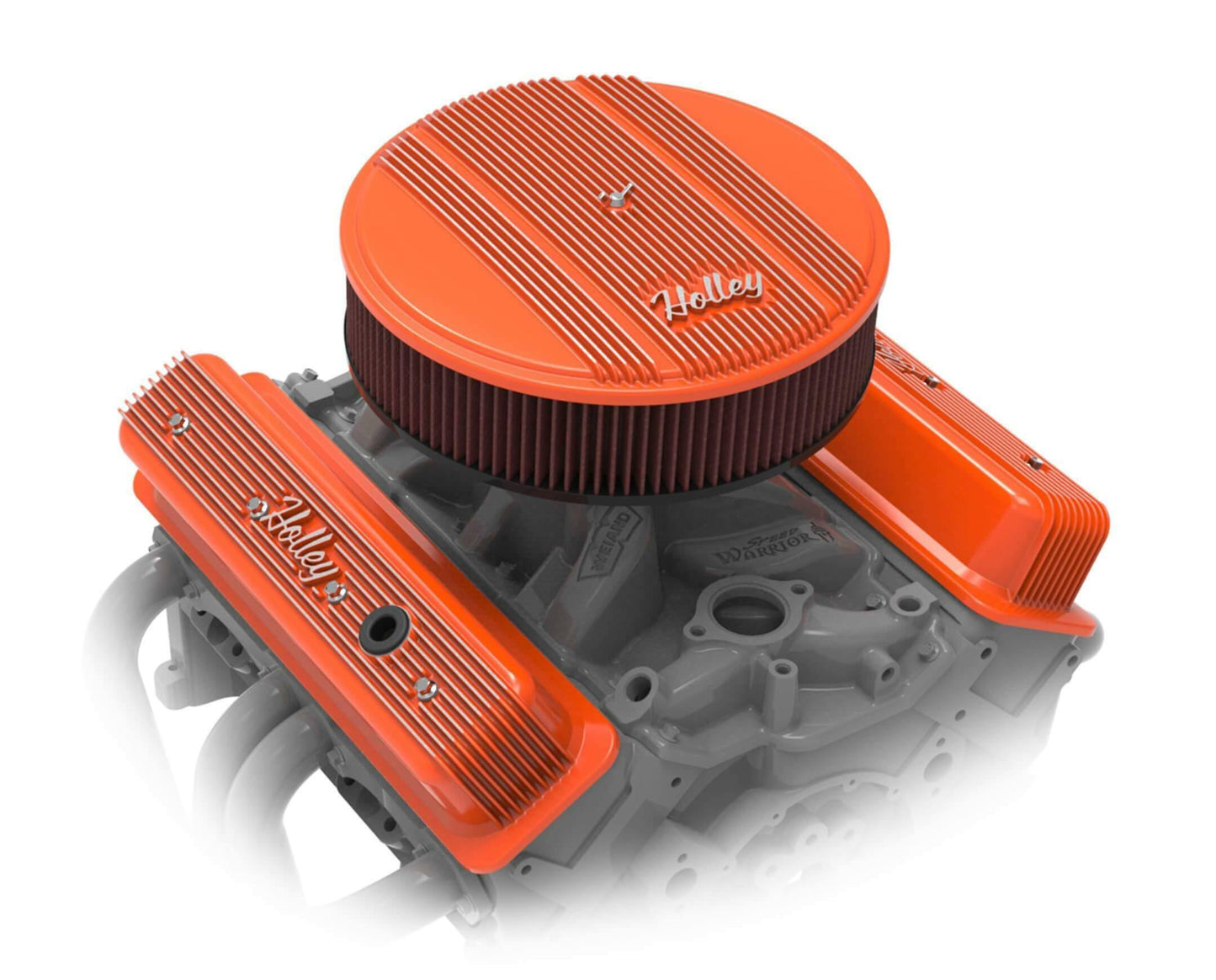 Holley Finned Valve Covers Small Block Chevy Engines Factory Orange 241-249