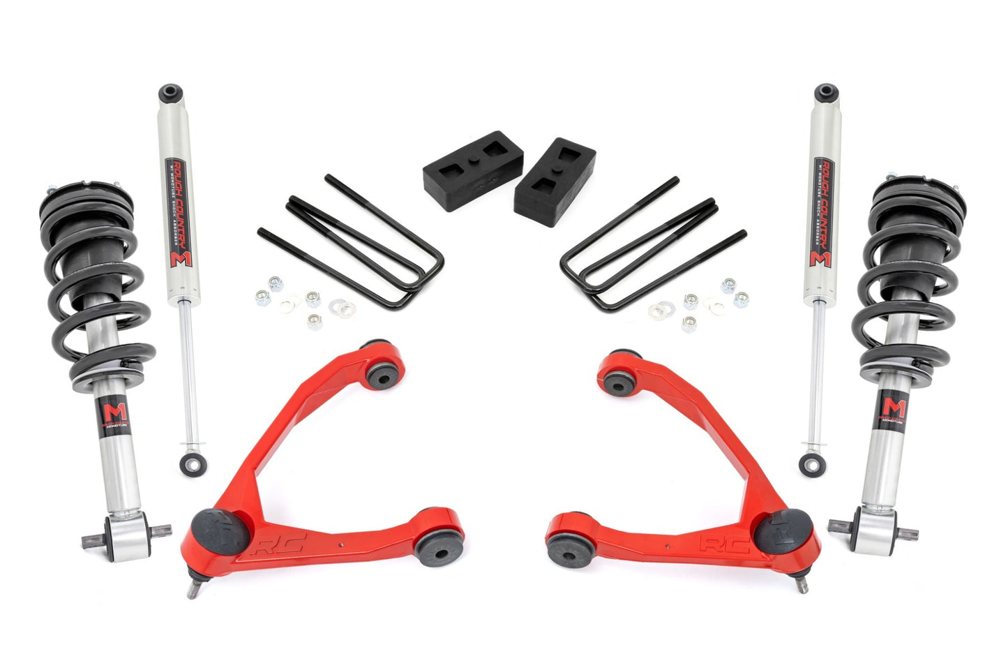 Fits Chevy/GMC 1500 (07-13) 3.5 Inch Lift Kit; Cast Steel; M1 Strut; 24640RED