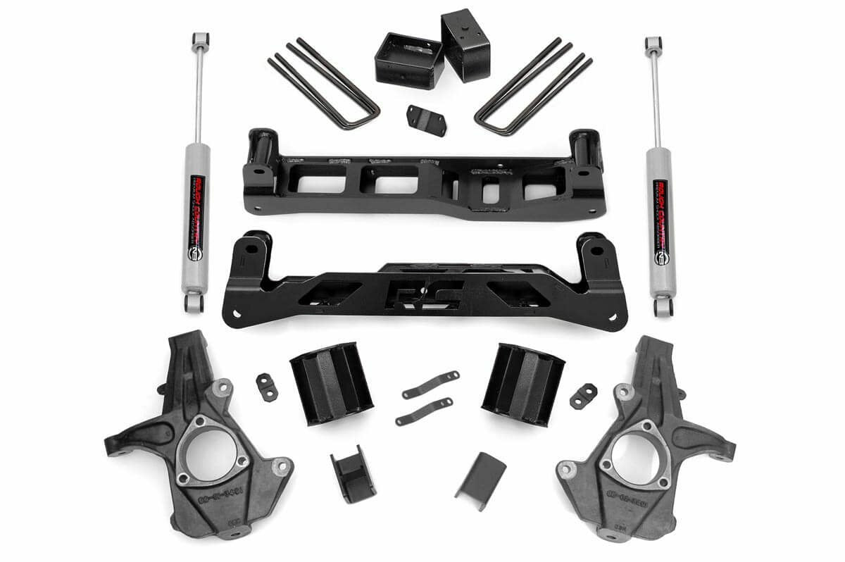 Fits Chevy/GMC 1500 (14-18 & Classic) 5 Inch Lift Kit; Alum/Stamp Steel; 24831