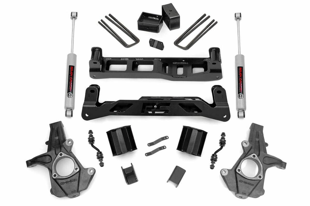 Fits Chevy/GMC 1500 (14-18 & Classic) 5 Inch Lift Kit; Alum/Stamp Steel; 24831