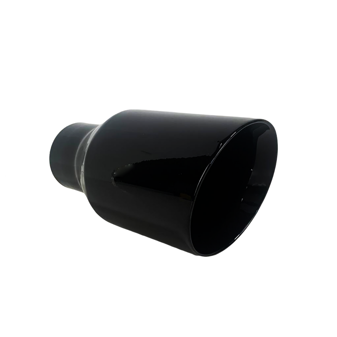 2.5" IDX4"X8" Double Wall Slant Cut Stainless Gloss Black Exhaust Tip 2508BK