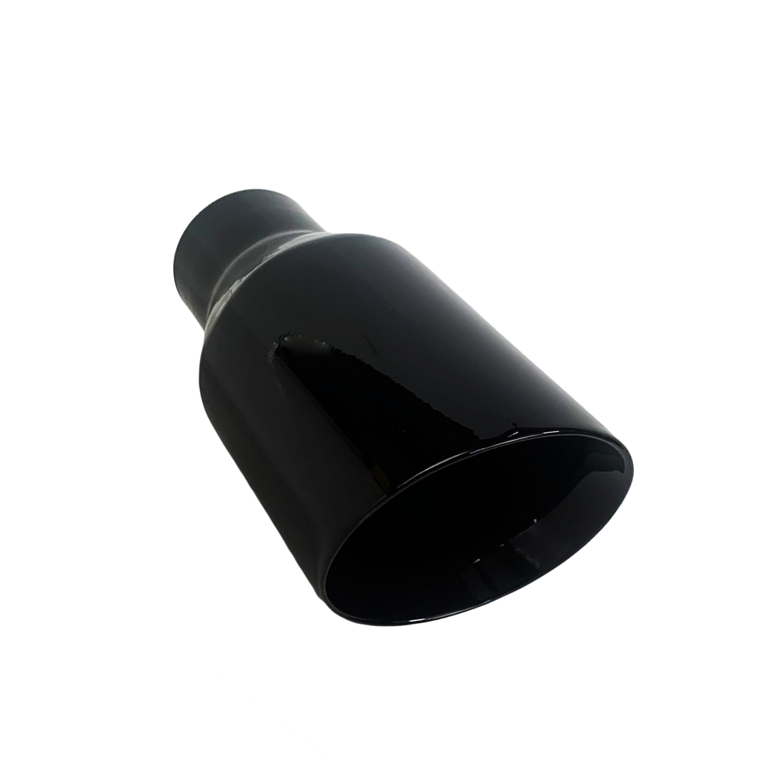 2.5" IDX4"X8" Double Wall Slant Cut Stainless Gloss Black Exhaust Tip 2508BK