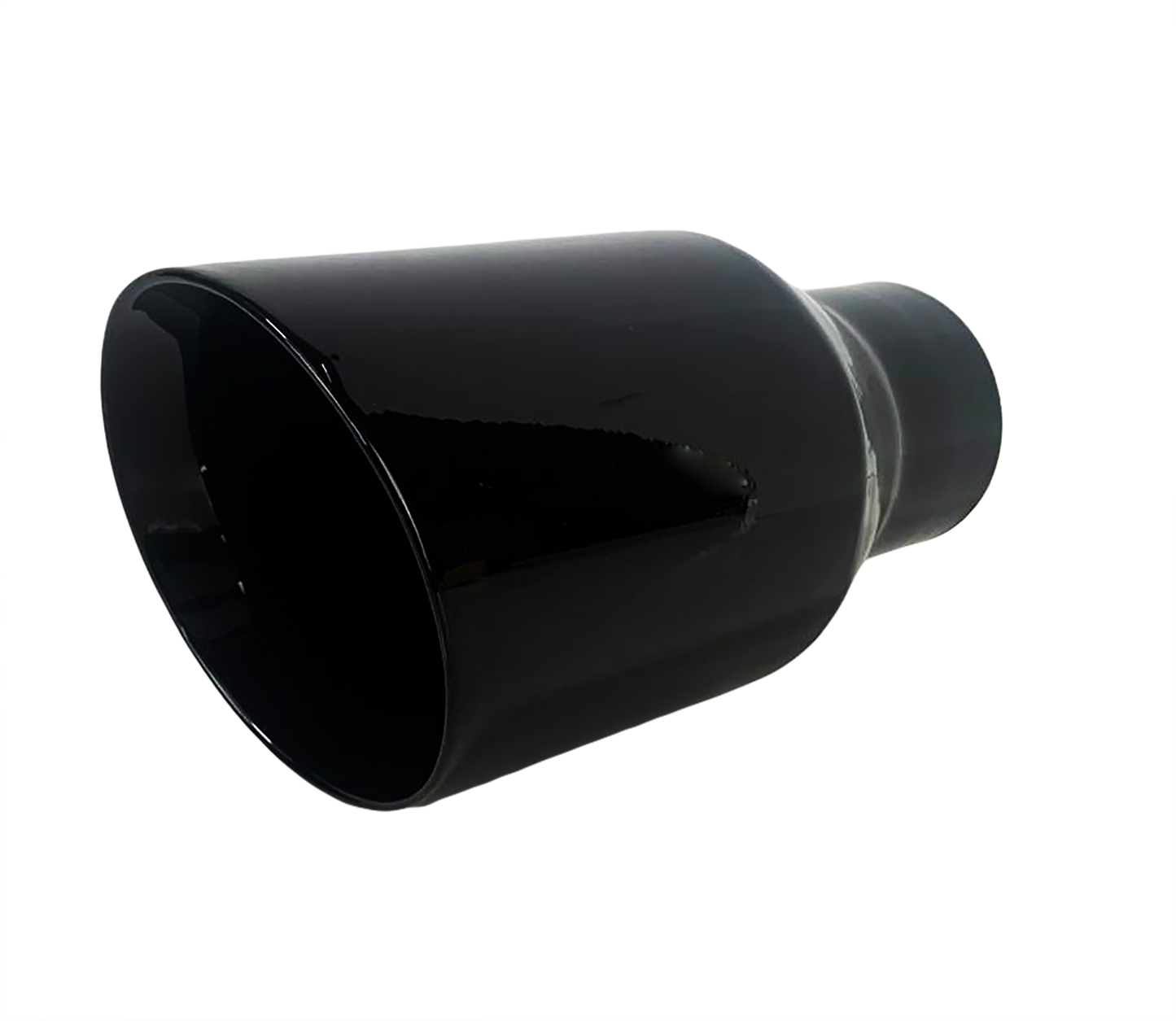 2.5" IDX4"X8" Double Wall Slant Cut Stainless Gloss Black Exhaust Tip 2508BK