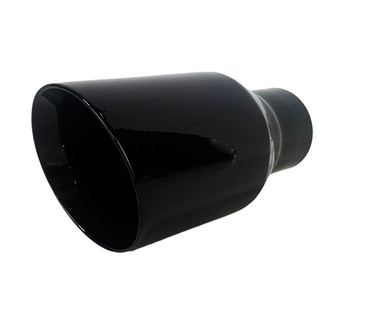 2.5" IDX4"X8" Double Wall Slant Cut Stainless Gloss Black Exhaust Tip 2508BK