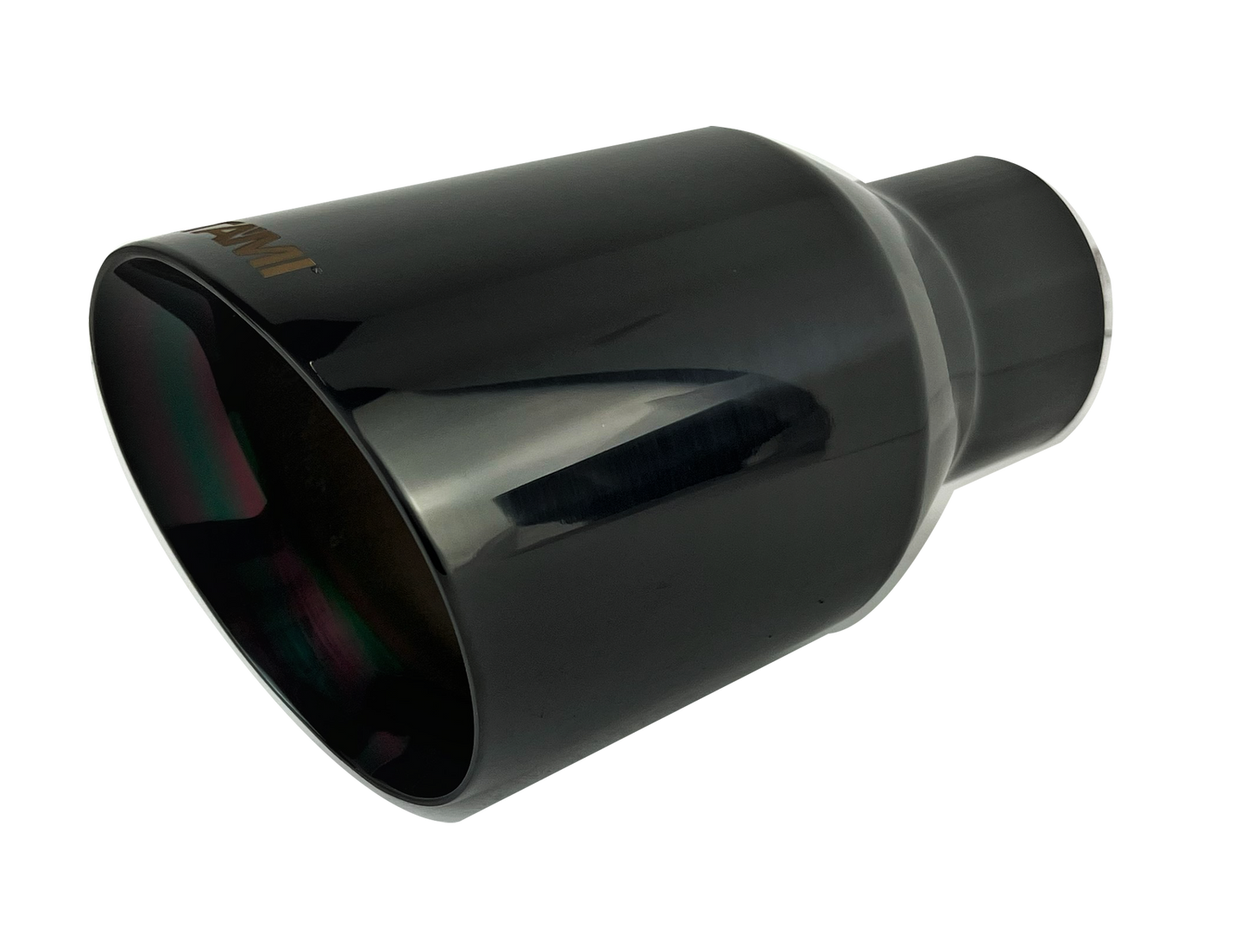 2.5" IDX4.5"X8" Double Wall Slant Cut Stainless Gloss Black Exhaust Tip 2509BK
