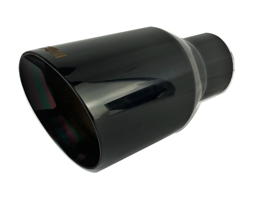 2.5" IDX4.5"X8" Double Wall Slant Cut Stainless Gloss Black Exhaust Tip 2509BK