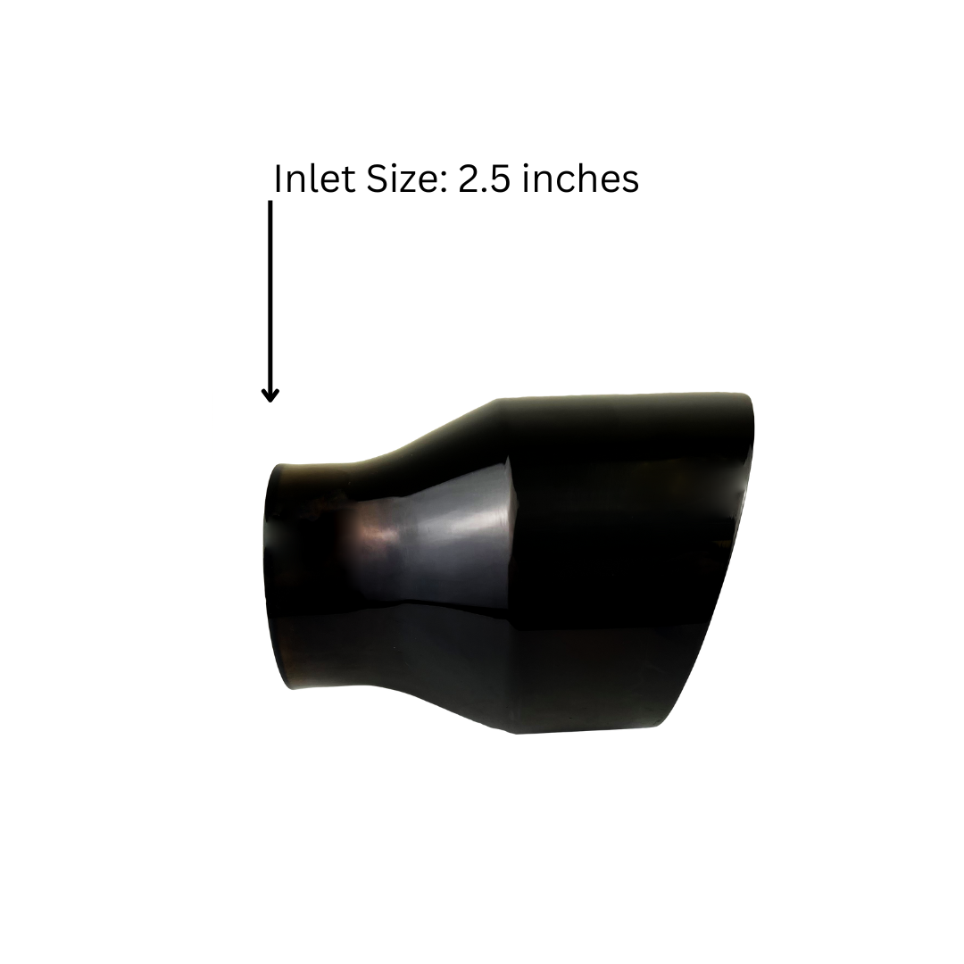 2.5" IDX4"X5.5" Double Wall Slant Cut S/S Gloss Black Exhaust Tip 2510BK