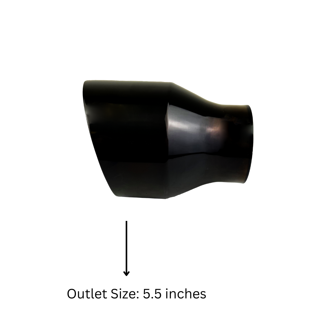 2.5" IDX4"X5.5" Double Wall Slant Cut S/S Gloss Black Exhaust Tip 2510BK
