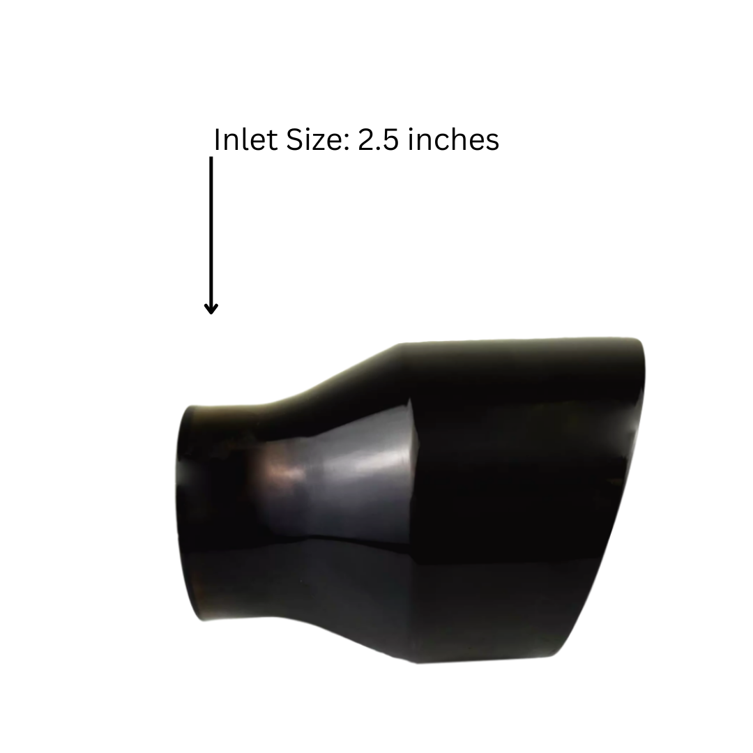 2.5" IDX4"X12" Double Wall Slant Cut S/S Gloss Black Exhaust Tip 2540BK-12
