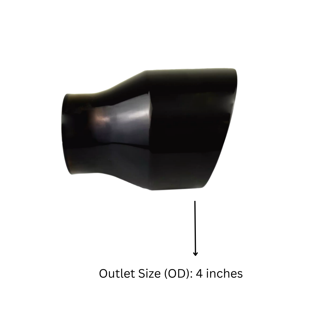 2.5" IDX4"X12" Double Wall Slant Cut S/S Gloss Black Exhaust Tip 2540BK-12