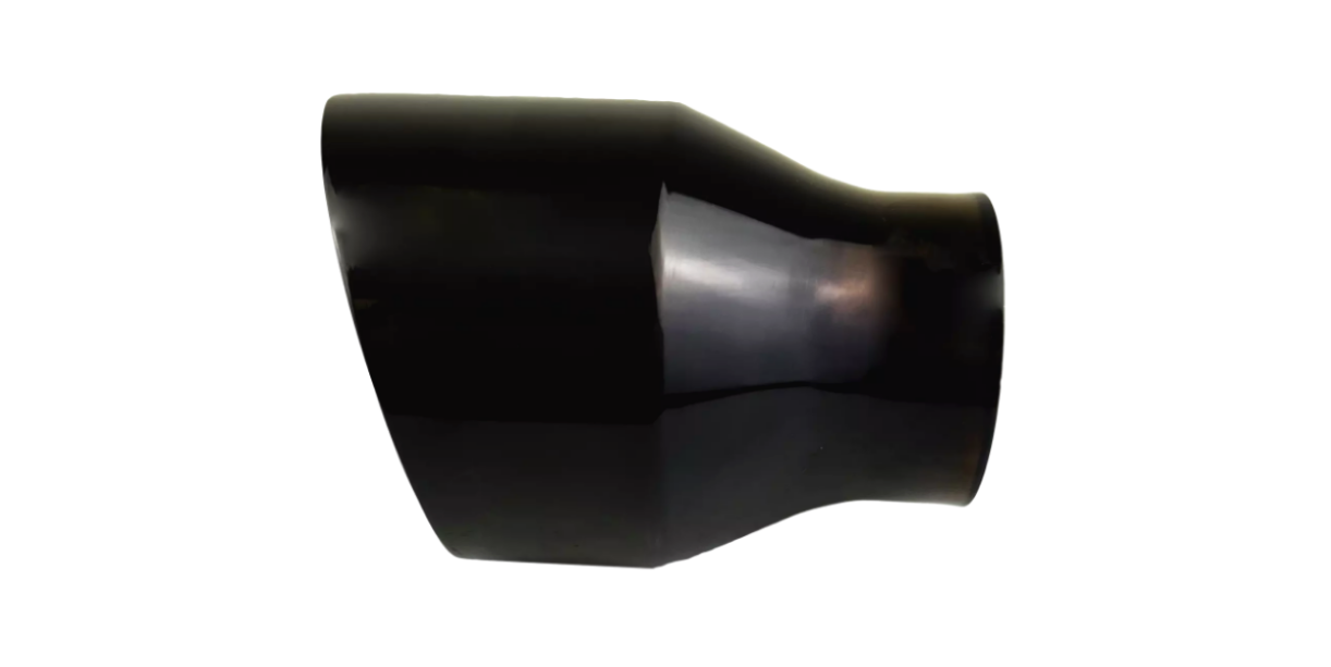 2.5" IDX4"X12" Double Wall Slant Cut S/S Gloss Black Exhaust Tip 2540BK-12