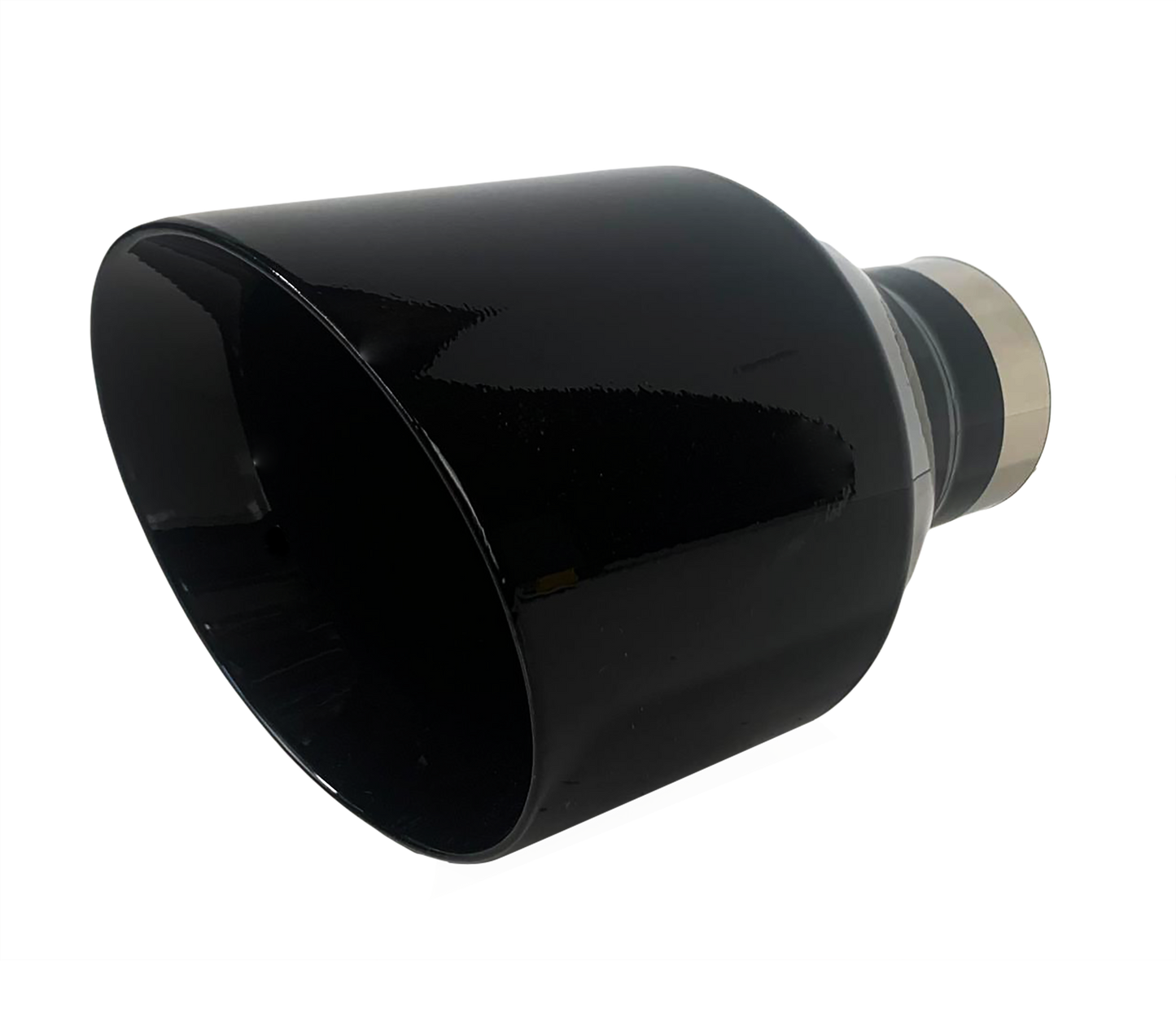 2.5" IDX5"X8" Double Wall Slant Cut Stainless Gloss Black Exhaust Tip 2580BK