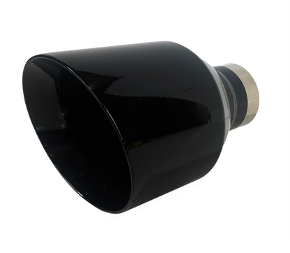 2.5" IDX5"X8" Double Wall Slant Cut Stainless Gloss Black Exhaust Tip 2580BK