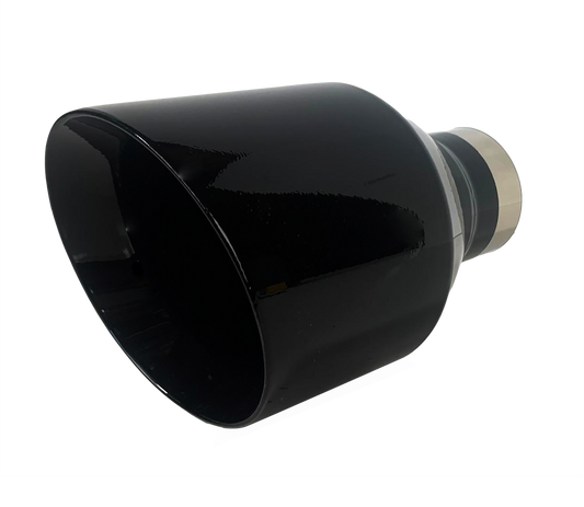 2.5" IDX5"X8" Double Wall Slant Cut Stainless Gloss Black Exhaust Tip 2580BK