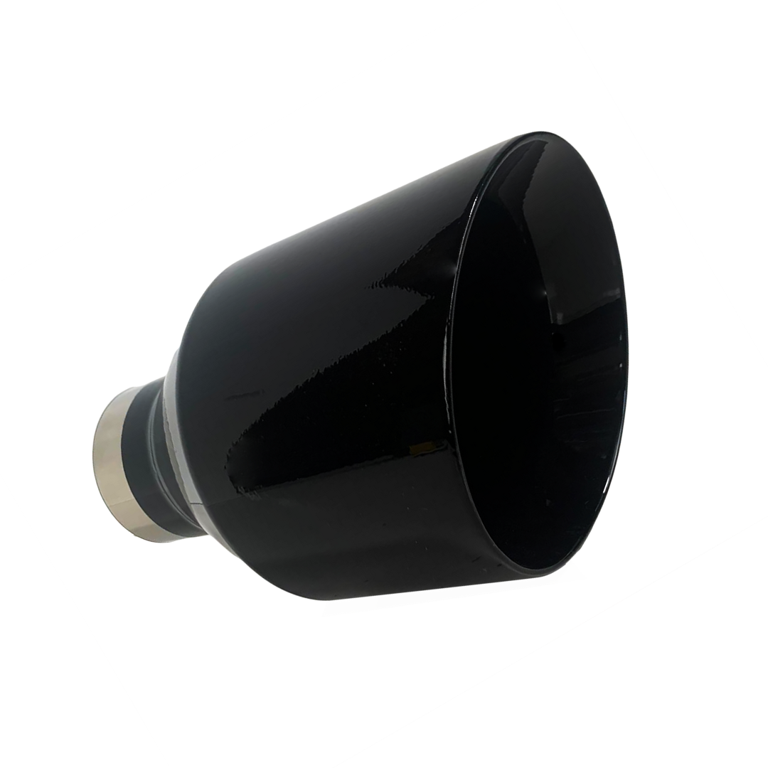 2.5" IDX5"X8" Double Wall Slant Cut Stainless Gloss Black Exhaust Tip 2580BK