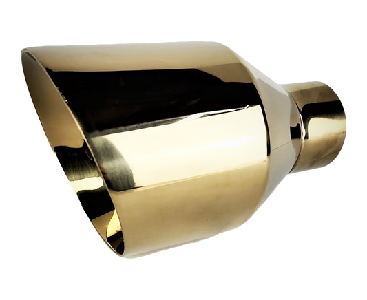 2.5" IDX5"X8" Double Wall Slant Cut Stainless Gold Exhaust Tip 2580GD